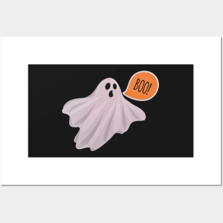 Cute Kawaii Halloween Boo Little Funny Ghost Posters and Art